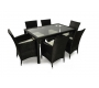 Gartensitzgruppe ANGUILLA � 6 Gartenst&uuml;hle � 1 Gartentisch � Farbe : schwarz