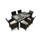Gartensitzgruppe ANGUILLA � 6 Gartenst&uuml;hle � 1 Gartentisch � Farbe : schwarz