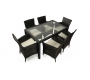 Gartensitzgruppe ANGUILLA � 6 Gartenst&uuml;hle � 1 Gartentisch � Farbe : schwarz