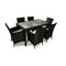 Gartensitzgruppe ANGUILLA � 6 Gartenst&uuml;hle � 1 Gartentisch � Farbe : schwarz