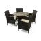 Gartensitzgruppe BAHAMAS � 4 Gartenst&uuml;hle � 1 Gartentisch � Farbe : Kakao
