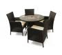 Gartensitzgruppe BAHAMAS � 4 Gartenst&uuml;hle � 1 Gartentisch � Farbe : Kakao