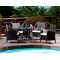 Gartensitzgruppe BAHAMAS � 4 Gartenst&uuml;hle � 1 Gartentisch � Farbe : Kakao