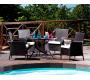 Gartensitzgruppe BAHAMAS � 4 Gartenst&uuml;hle � 1 Gartentisch � Farbe : Kakao