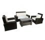 Gartensitzgruppe BORA BORA � 2 Sessel, 1 zweisitzige Couch & 1 Couchtisch � Farbe : Kakao