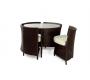 Gartensitzgruppe FIDJI � 4 Gartenst&uuml;hle � 1 Gartentisch � Farbe : Kakao