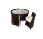 Gartensitzgruppe FIDJI � 4 Gartenst&uuml;hle � 1 Gartentisch � Farbe : Kakao
