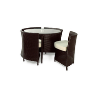 Gartensitzgruppe FIDJI � 4 Gartenst&uuml;hle � 1 Gartentisch � Farbe : Kakao image pub1