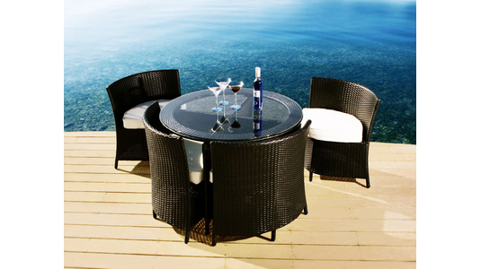 Gartensitzgruppe FIDJI � 4 Gartenst&uuml;hle � 1 Gartentisch � Farbe : schwarz image 1