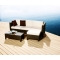 Gartensitzgruppe HAWAI � 2 Ecksessel & 1 Mittelsessel, 1 Couchtisch & 1 Ottoman � Farbe Kakao