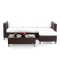 Gartensitzgruppe HAWAI � 2 Ecksessel & 1 Mittelsessel, 1 Couchtisch & 1 Ottoman � Farbe Kakao