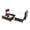 Gartensitzgruppe HAWAI � 2 Ecksessel & 1 Mittelsessel, 1 Couchtisch & 1 Ottoman � Farbe Kakao