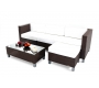 Gartensitzgruppe HAWAI � 2 Ecksessel & 1 Mittelsessel, 1 Couchtisch & 1 Ottoman � Farbe Kakao