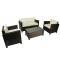 Gartensitzgruppe TAHITI � 2 Sessel, 1 zweisitzige Couch & 1 Couchtisch � Farbe : Kakao