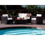 Gartensitzgruppe TAHITI � 2 Sessel, 1 zweisitzige Couch & 1 Couchtisch � Farbe : Kakao