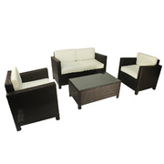 Gartensitzgruppe TAHITI � 2 Sessel, 1 zweisitzige Couch & 1 Couchtisch � Farbe : Kakao image pub1
