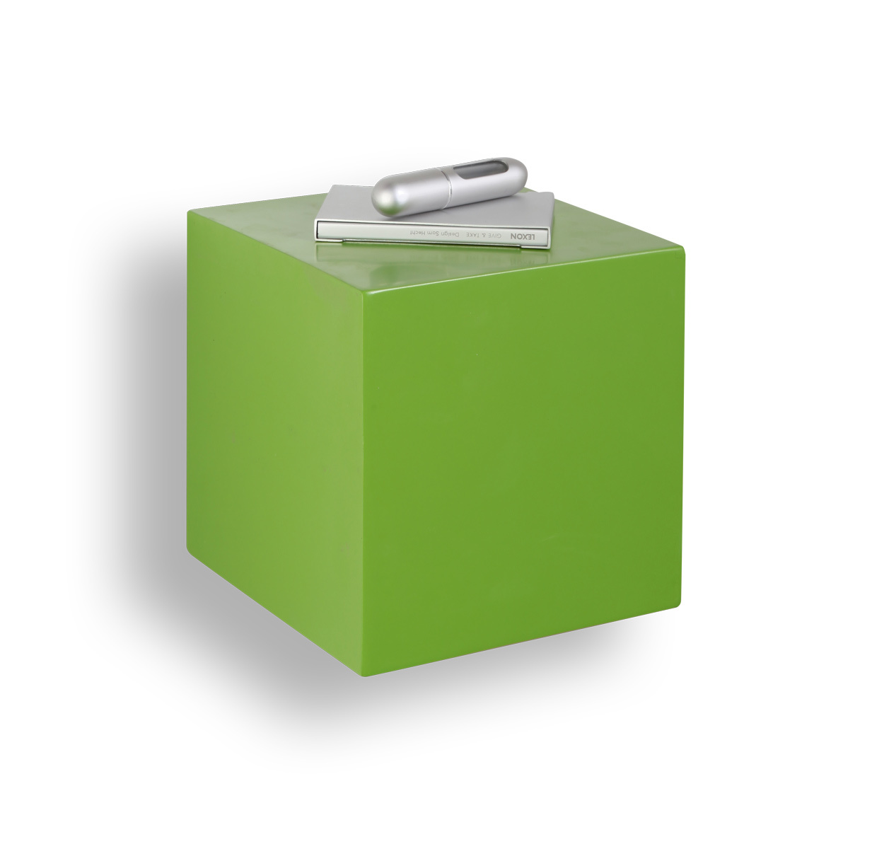 Gr&uuml;nes Designer Wandregal CUBIK
