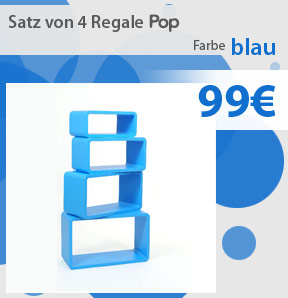 Aktuelle Sonderangebote : Rechteckiges Regal POP - blau - Satz von 4 