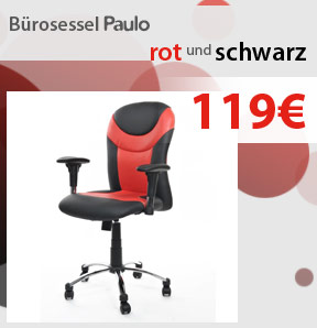 Aktuelle Sonderangebote : B�rosessel PAULO � rot und schwarz