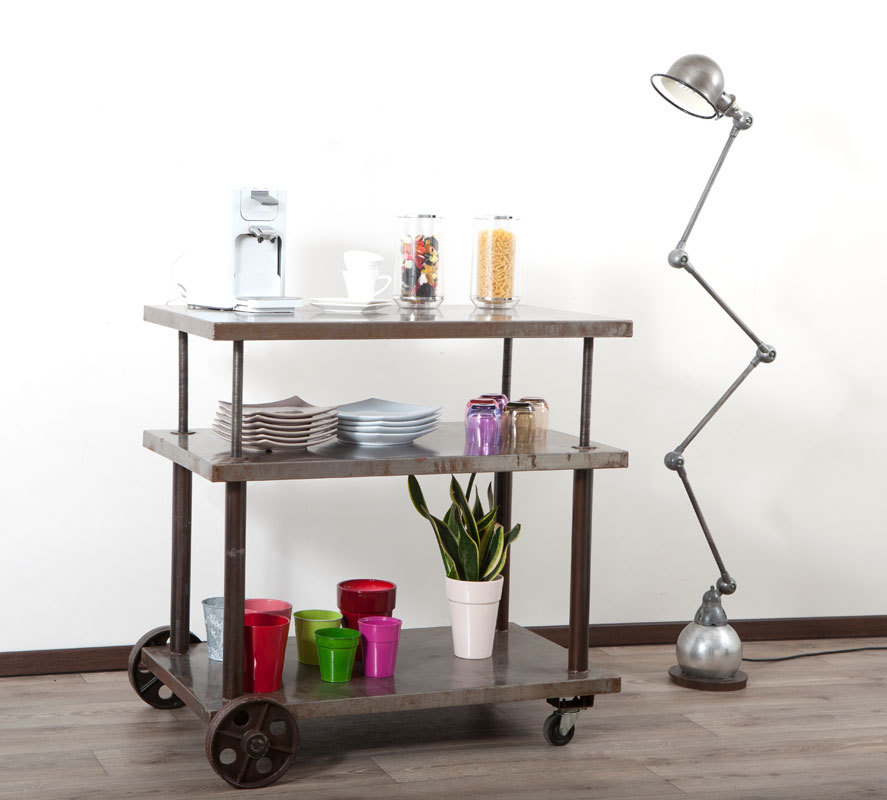 Industrielle Konsole aus Metall auf R&auml;dern CHARIOT