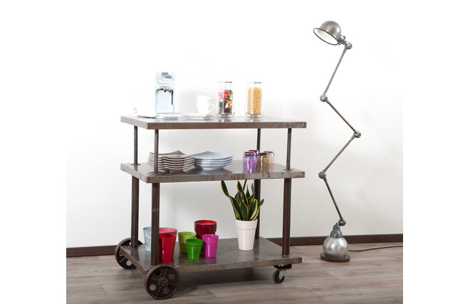Industrielle Konsole aus Metall auf R&auml;dern CHARIOT