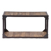 Industrieller Couchtisch aus Metall und massivem Holz ATELIER