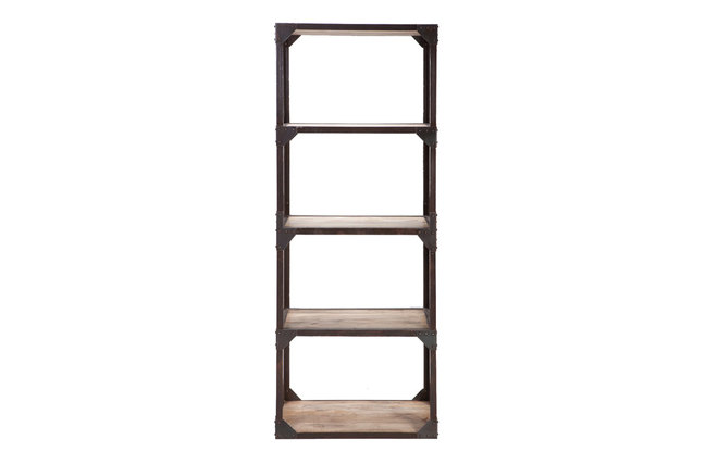 Industrielles Regal aus massivem Holz und Metall ATELIER