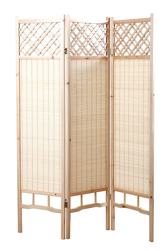Japanischer Wandschirm aus Tannenholz und Bambusrohr NIHA BIS