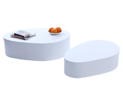 Kieself&ouml;rmige Designer Couchtische, wei&szlig; lackiert CAMILLE (2er Pack) 