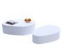 Kieself&ouml;rmige Designer Couchtische, wei&szlig; lackiert CAMILLE (2er Pack) 