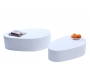 Kieself&ouml;rmige Designer Couchtische, wei&szlig; lackiert CAMILLE (2er Pack) 