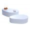 Kieself&ouml;rmige Designer Couchtische, wei&szlig; lackiert CAMILLE (2er Pack) 