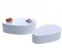 Kieself&ouml;rmige Designer Couchtische, wei&szlig; lackiert CAMILLE (2er Pack) 
