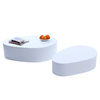 Kieself&ouml;rmige Designer Couchtische, wei&szlig; lackiert CAMILLE (2er Pack) 