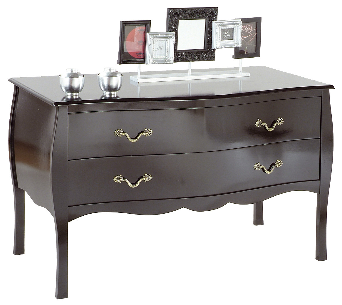 Kommode / Konsole LOUISA � 2 Schubladen � schwarz