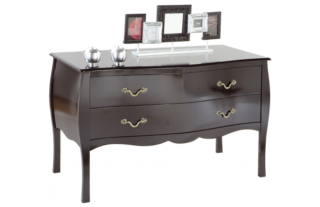 Kommode / Konsole LOUISA � 2 Schubladen � schwarz