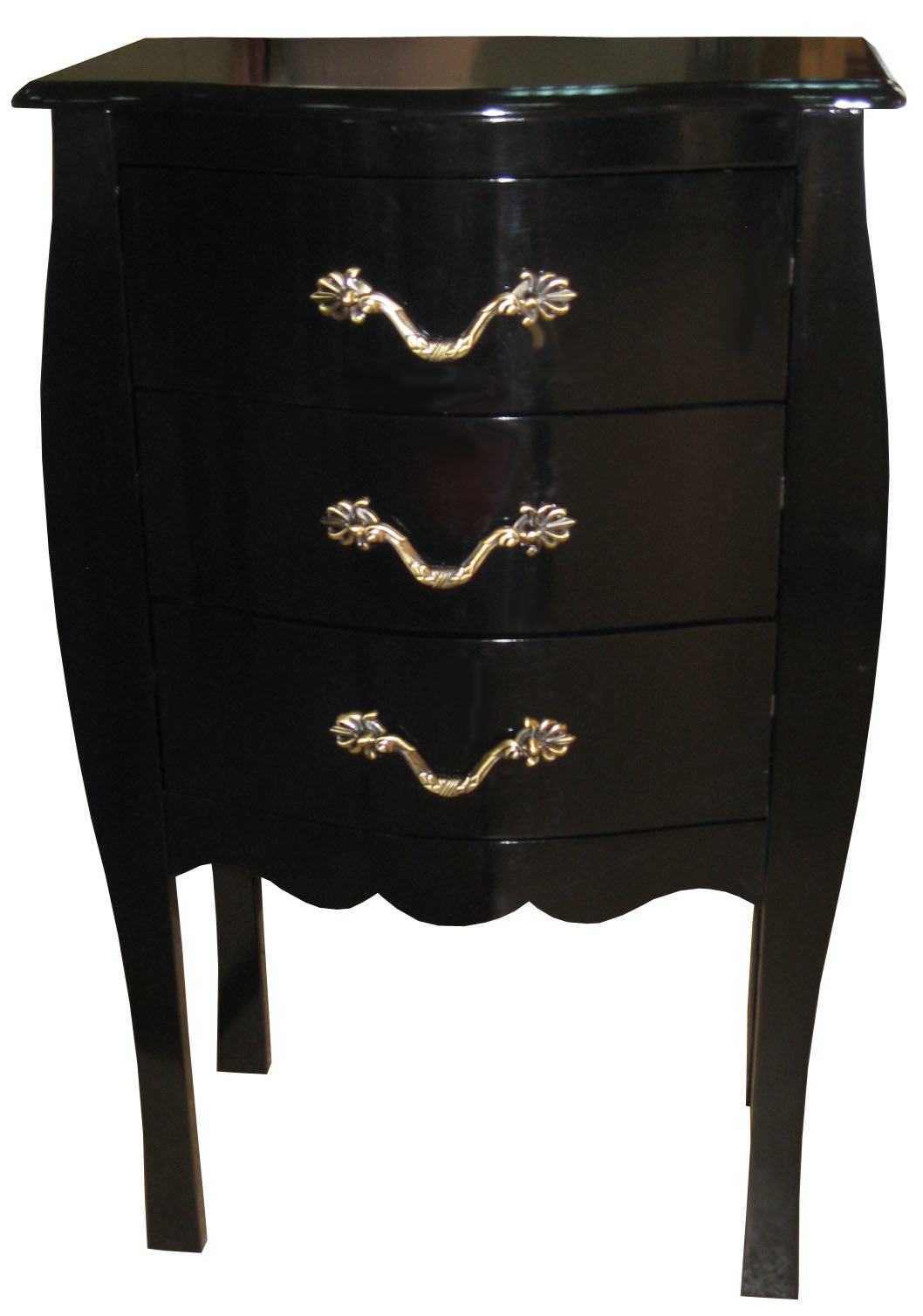 Kommode / Nachttisch  LOUISA � 3 Schubladen � schwarz
