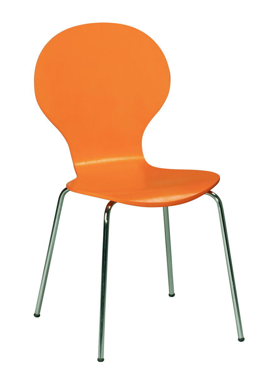 K&uuml;chenstuhl / Esszimmerstuhl Abigail - Farbe orange - Satz von 4