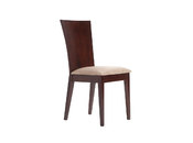 K&uuml;chenst&uuml;hle / Esszimmerst&uuml;hle MAIDA � Farbe Wenge � Sitzfl&auml;che aus hellbrauner Mikrofaser - Satz von 2
