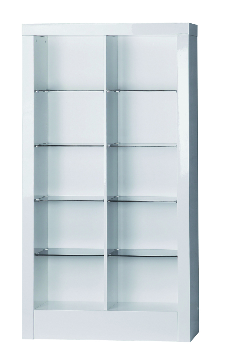 Moderne Bibliothek / Hochregal NEW LEA - wei&szlig; - 10 F&auml;cher und 1 Schublade