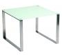 Moderner Beistelltisch / Sofatisch INOLA aus Edelstahl und geh&auml;rtetem Glas