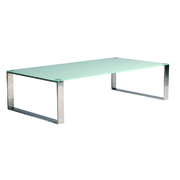 Moderner rechteckiger Salontisch / Couchtisch INOLA aus Edelstahl und geh&auml;rtetem Glas image pub1