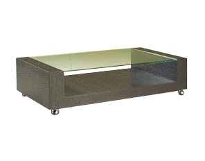 Moderner Salontisch / Couchtisch ULISSE - Farbe Wenge - mit Platte aus geh&auml;rtetem Glas