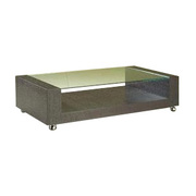 Moderner Salontisch / Couchtisch ULISSE - Farbe Wenge - mit Platte aus geh&auml;rtetem Glas image pub1