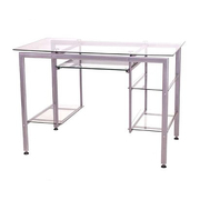 Multimedia-Schreibtisch TELMA aus Glas und lackiertem Stahl image pub1