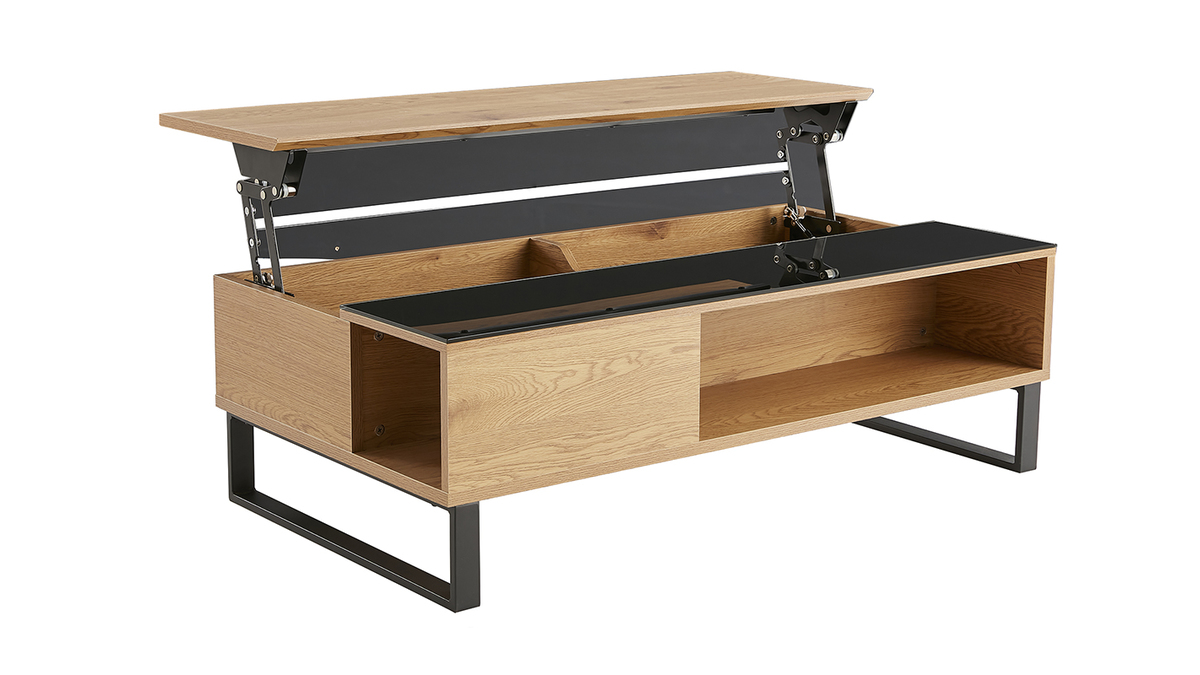 Niedriger Tisch verstellbar aus Holz und Metall WYNN
