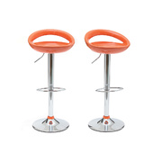 Orangefarbene Barhocker / K&uuml;chenhocker COMET - Satz von 2 image pub1
