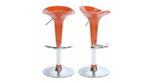 Orangefarbene Barhocker / K&uuml;chenhocker Design GALAXY - Satz von 2