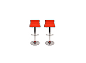 Orangefarbene Barhocker / K&uuml;chenhocker Design WAVE - Satz von 2