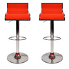 Orangefarbene Barhocker / K&uuml;chenhocker Design WAVE - Satz von 2